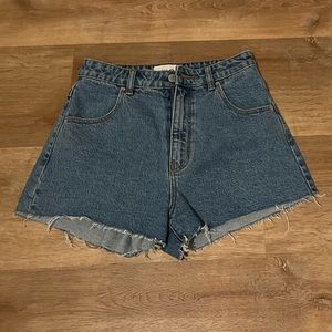 High waisted denim shorts